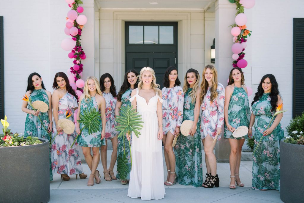 tropical bridal shower dress