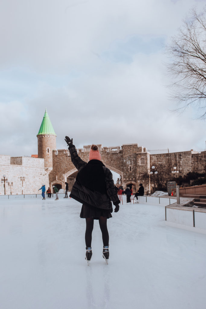 Skating at D'Youville at Christmas